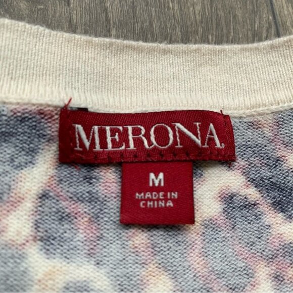 Merona Women’s Cardigan Sweater Cheetah Leopard Animal Print V-neck Y2K 2000s - Picture 10 of 15